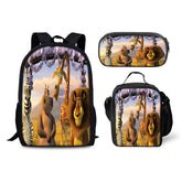 Madagascar3 Schoolbag Backpack Lunch Bag Pencil Case 3pcs Set Gift for Kids Students